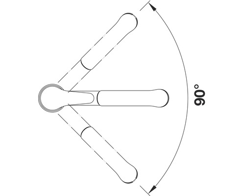 Symbol kľúča s uhlom 90 stupňov