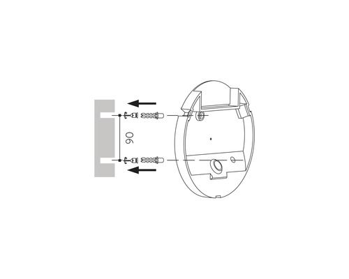 Montážny návod pre okrúhle nástenné svietidlo so skrutkami a hmoždinkami