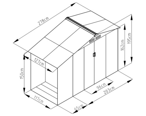 Obrázok záhradného altánku s rozmermi