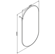 Oválne LED zrkadlo do kúpeľne s osvetlením OVAL LINE BACKLIGHT 100 x 50 cm v zlatom ráme