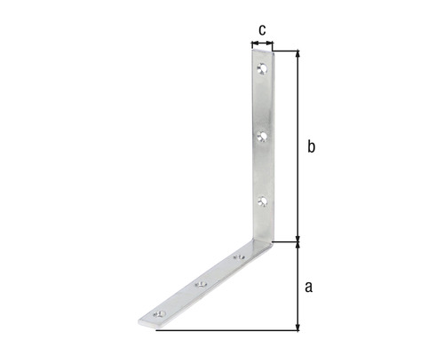 Rohová spojka s rozmermi a, b a c