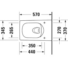 Závesné WC set DURAVIT Viu otvorený splachovací kruh 25110900001