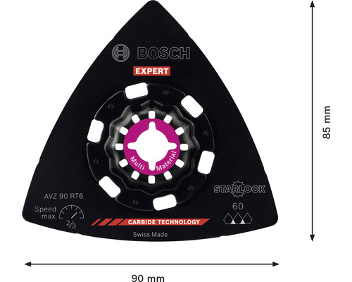 Brúsny list Bosch Expert AVZ 90 RT6 Multimaterial so stopkou Starlock, 90 x 85 mm
