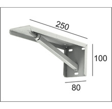 Nástenná konzola s rozmermi 250 x 100 x 80 milimetrov.