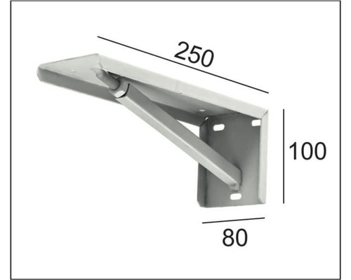 Nástenná konzola s rozmermi 250 x 100 x 80 milimetrov.