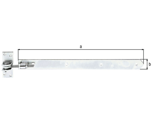 Nastaviteľný pásik s rozmermi a a b.