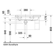 Umývadlo na skrinku DURAVIT DuraStyle sanitárna keramika biela 80 cm 2325800000