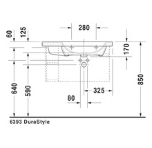 Umývadlo na skrinku DURAVIT DuraStyle sanitárna keramika biela 80 cm 2326800000