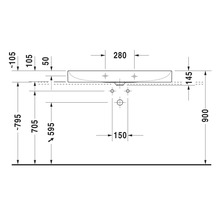 Umývadlo na skrinku DURAVIT DuraSquare sanitárna keramika biela 100 cm 2353100041