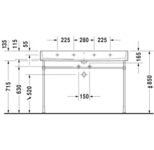 Klasické umývadlo na skrinku DURAVIT Vero Air sanitárna keramika biela 120 cm 2350120000