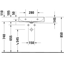 Umývadlo na skrinku DURAVIT DuraSquare sanitárna keramika biela 60 cm 2356600041