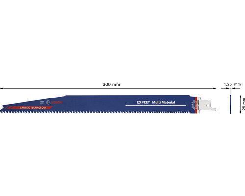 Pílový list do šabľovej píly Bosch EXPERT Multi Material, dĺžka 300 mm