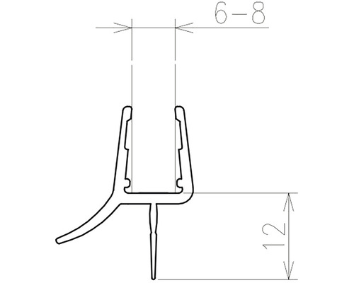 Technický nákres tesniaceho profilu s rozmermi