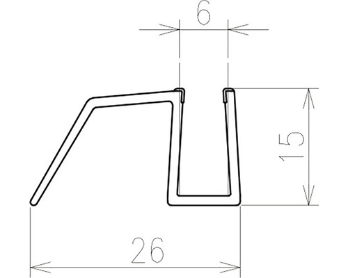 Technický nákres profilu s rozmermi