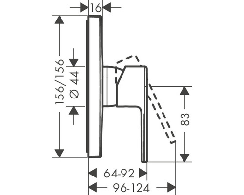 Technický nákres armatúry s rozmermi