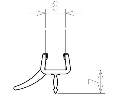 Technický nákres tesniaceho profilu s rozmermi