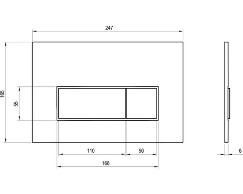 Nákres ovládacieho panela s rozmermi