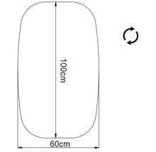 Výkres rozmerov produktu s dĺžkou 100 cm a šírkou 60 cm