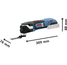 Multifunkčný nástroj Bosch s rozmermi 76 mm, 88 mm a 309 mm