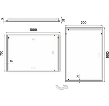 Zrkadlo do kúpeľne s LED osvetlením Nimco 100x70 cm ZP 11004
