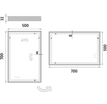Zrkadlo do kúpeľne s LED osvetlením Nimco 50x70 cm ZP 13001