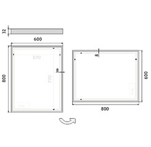 Zrkadlo do kúpeľne s LED osvetlením Nimco 60x80 cm ZP 13002