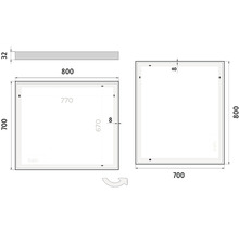 Zrkadlo do kúpeľne s LED osvetlením Nimco 80x70 cm ZP 13003