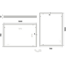 Zrkadlo do kúpeľne s LED osvetlením Nimco 100x70 cm ZP 13004