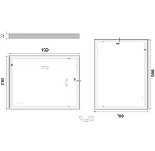 Zrkadlo do kúpeľne s LED osvetlením Nimco 90 x 70 cm ZP 13019