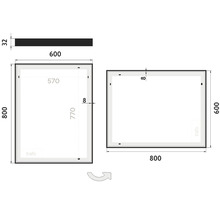 Zrkadlo do kúpeľne Nimco 600x800 cm s LED osvetlením ZPC 13002-90
