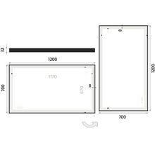 LED zrkadlo do kúpeľne Nimco 120x70 cm čierne ZPC 13006-90
