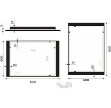 LED zrkadlo do kúpeľne Nimco čierne 80x60 cm ZPC 41003-90