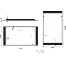 LED zrkadlo do kúpeľne Nimco čierne 100x60 cm ZPC 41004-90