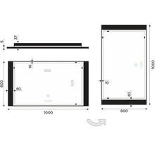 LED zrkadlo do kúpeľne Nimco čierne 100x60 cm so senzorom ZPC 41004V-90