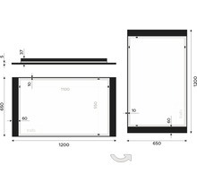 LED zrkadlo do kúpeľne Nimco čierne 120x65 cm ZPC 41006-90