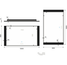 LED zrkadlo do kúpeľne Nimco čierne 120x65 cm so senzorom ZPC 41006V-90