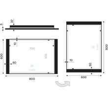 LED zrkadlo do kúpeľne Nimco čierne 100x60 cm so senzorom ZPC 42004V-90
