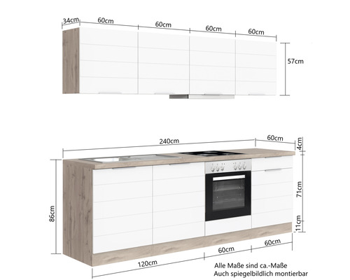 Kuchynská linka s rozmermi
