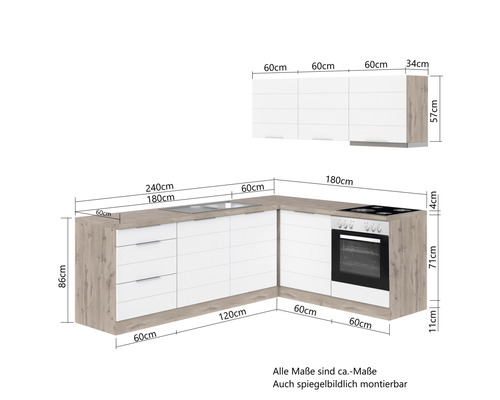 Kuchynská linka s rozmermi