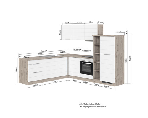 Kuchynská linka s rozmermi