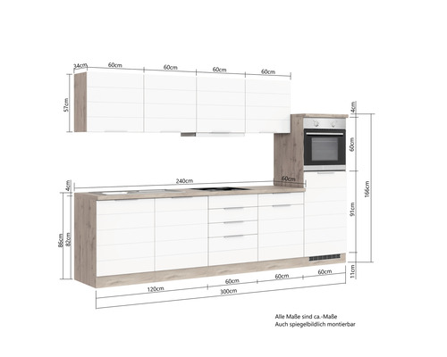 Kuchynská linka s rozmermi