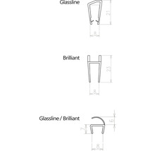 Profily Glassline, Brillant a Glassline/Brillant s rozmermi