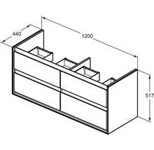Kúpeľňová skrinka pod umývadlo Ideal Standard Connect Air 120x51,7x44 cm lesklá biela