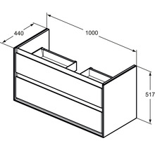 Kúpeľňová skrinka pod umývadlo Ideal Standard Connect Air 100x51,7x44 cm lesklá biela