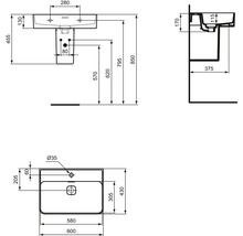 Klasické umývadlo Ideal Standard Strada II sanitárna keramika biela 60 x 43 x 17 cm T364401-thumb-4