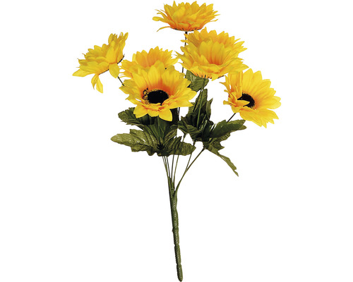 Umelá kvetina slnečnica 7 kvetov 37 cm žltá