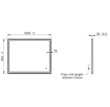 LED zrkadlo do kúpeľne Mia Black 100 x 80 cm IP44 čierne