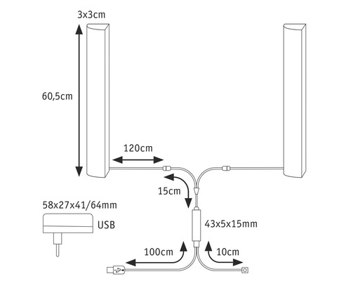 Rozmery dielov LED lampy