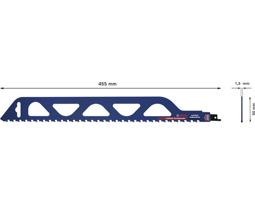 Pílový list Bosch Expert na duté tehly, dĺžka 455 mm