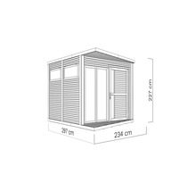 Drevený záhradný domček Bertilo Concept Office prírodný 234x225 cm